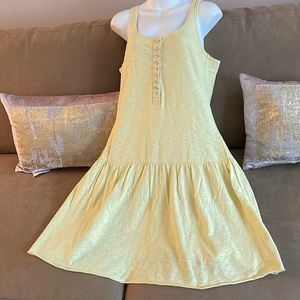 Rhinestone Button Cotton Dress
